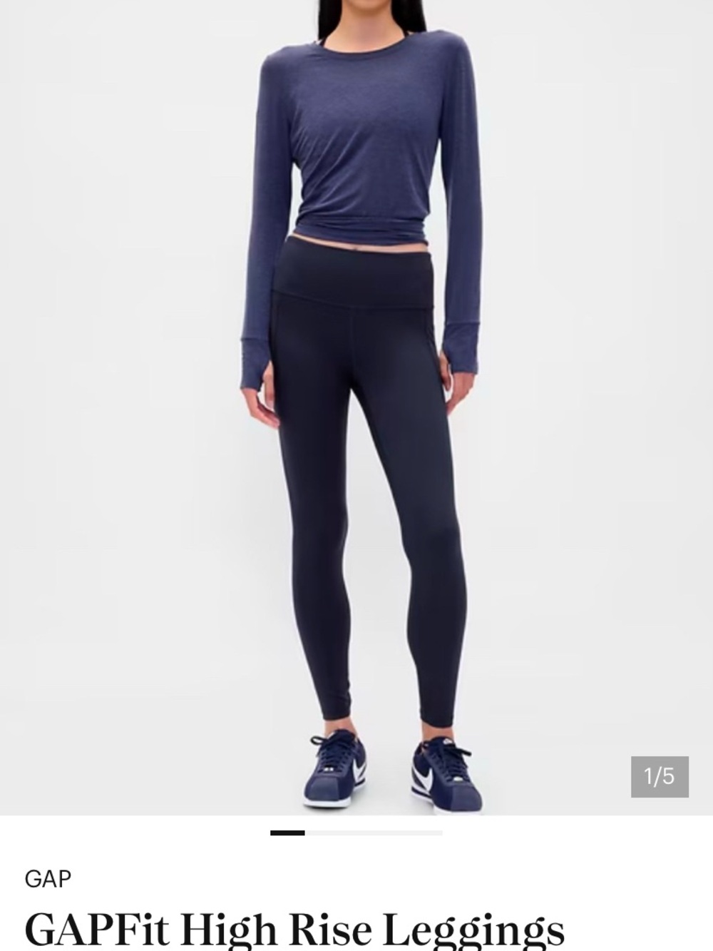 GAP 3-Piece Athleisure Bundle Navy Washed Hoodie L, Navy Leggings L & Logo Hat - Picture 5 of 10